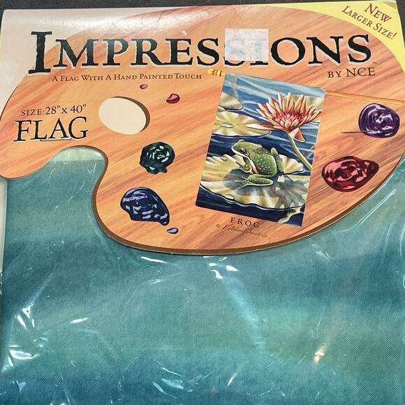 Frog Lily Pad Sunflower House Flag 28 x 40" Large Impressions NCE Outdoor Decor - Picture 9 of 10